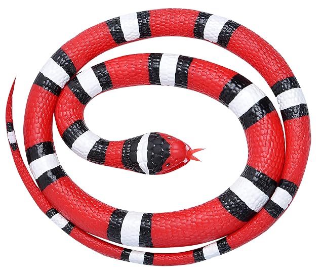 Wild Republic Rubber Snake Escarlata, Serpiente de Goma de Juguete, Serpiente de Broma