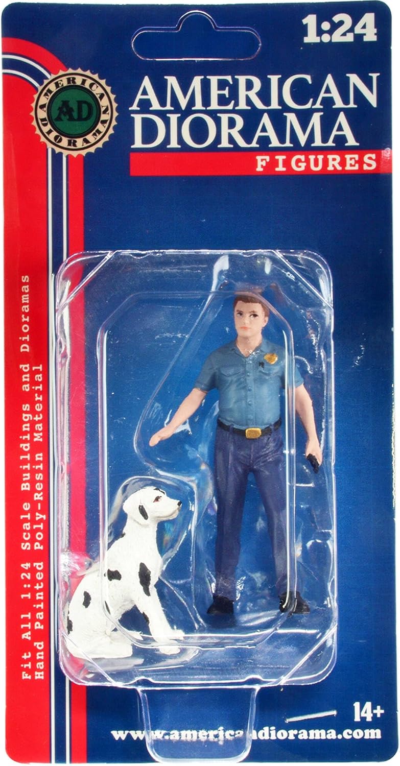 Firefighters Fire Dog Training Figures (Trainer and Dog) for 1/24 Scale Models by American Diorama