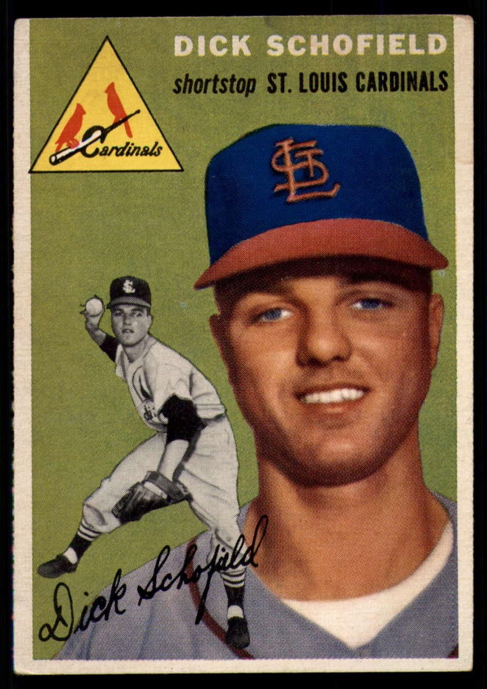 1954 Topps 191 Dick Schofield Cardinals MLB Baseball Card (RC Rookie Card) VG