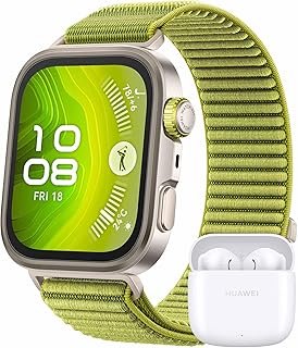 HUAWEI WATCH FIT 4 Pro Green + FreeBuds SE 2 White, Smartwatch for Men Women Outdoor Enthusiasts, 1.82″ Sapphire Screen, …