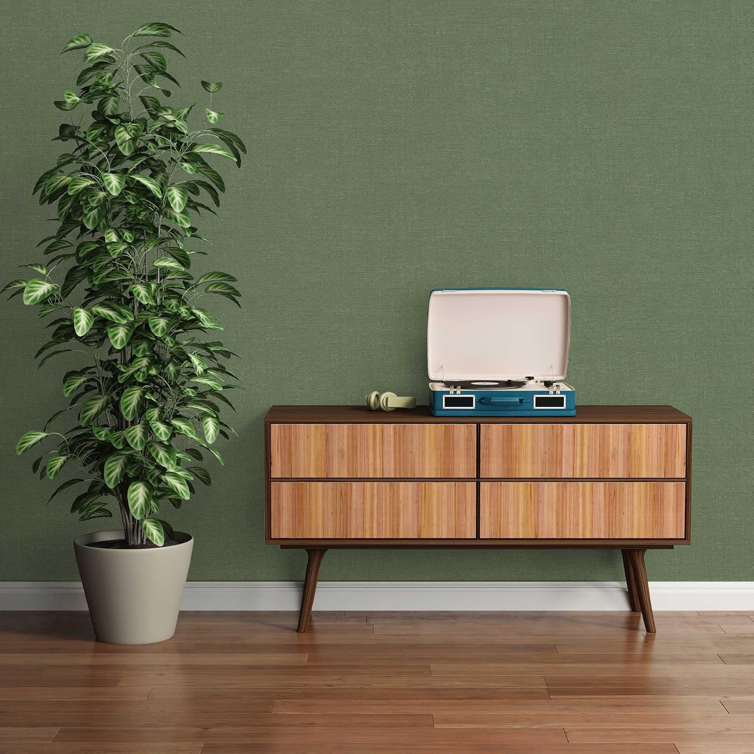 Livingwalls 396481 Wallpaper with Structure in Green High-Quality Wallpaper Design for Living Room and Bedroom 10.05 m x 0.53 m Made in Germany