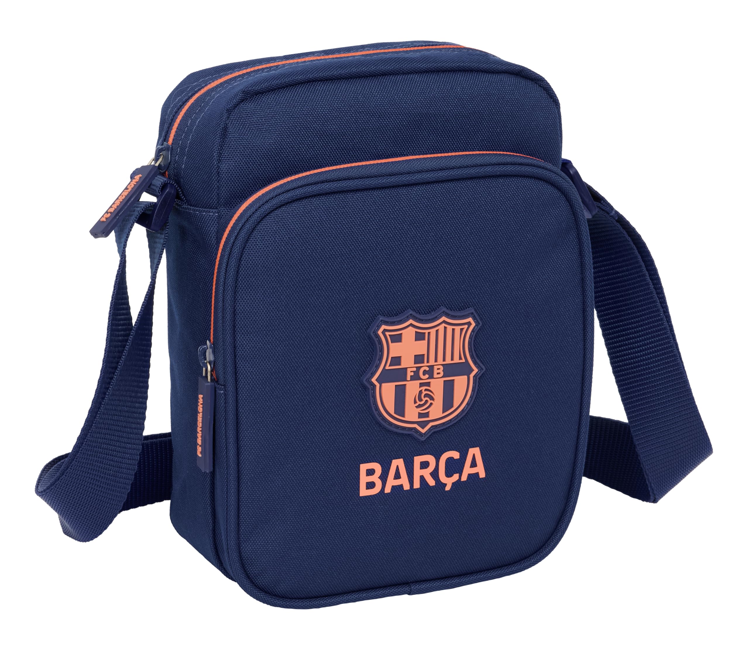 F.C.BARCELONA 2. Team - Umhängetasche mit Außentasche, Aktentasche, Umhängetasche, bequem und vielseitig, Qualität und Widerstandsfähigkeit, 16 x 6 x 22 cm