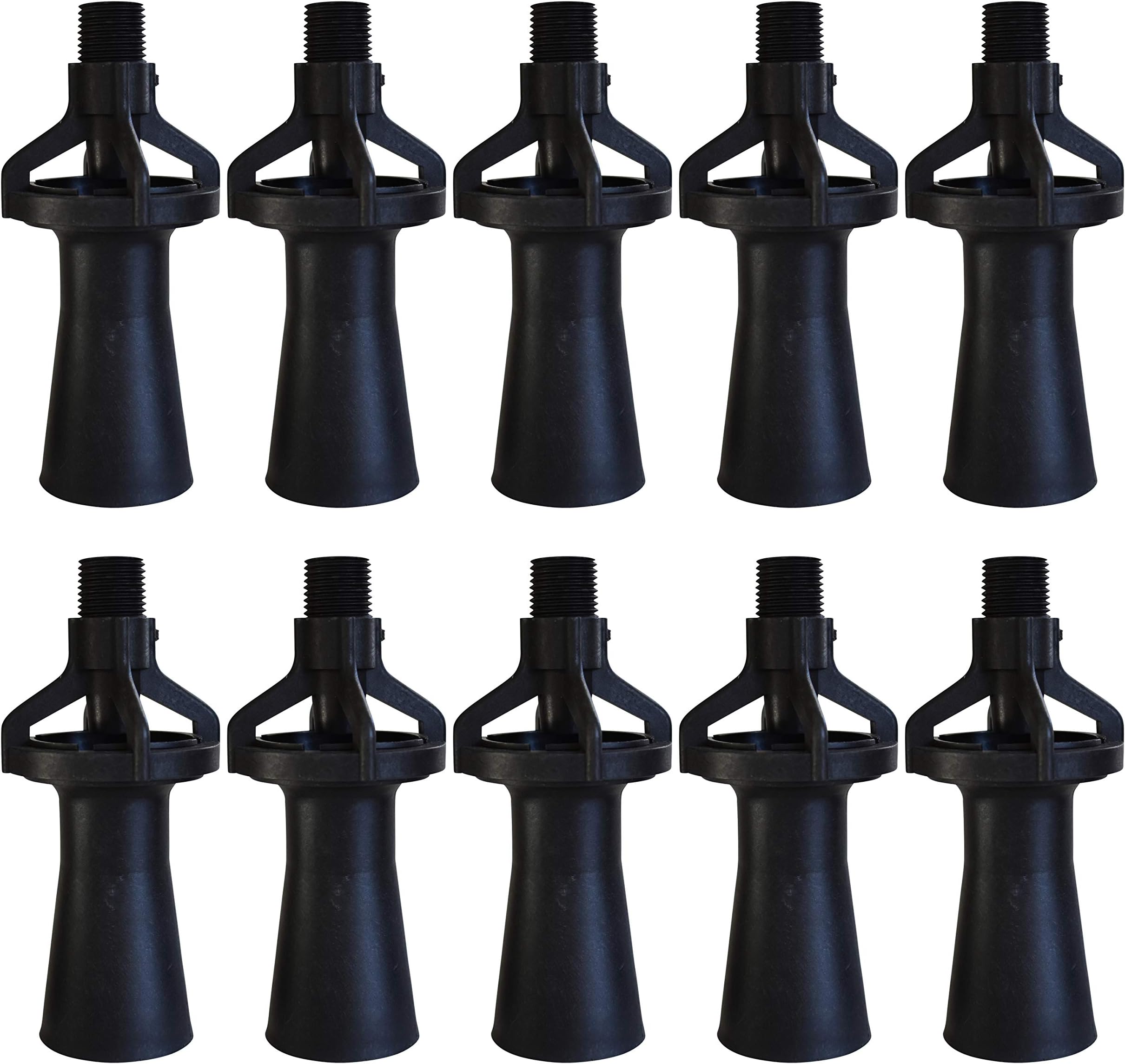 Eductor Nozzle - NPT Fluid Mixing Eductors - Glass Reinforced Polypropylene - Minimal Maintenance and Clog Resistant Tank Mixing Agitation Nozzles - 1/4 inch (10 Count)