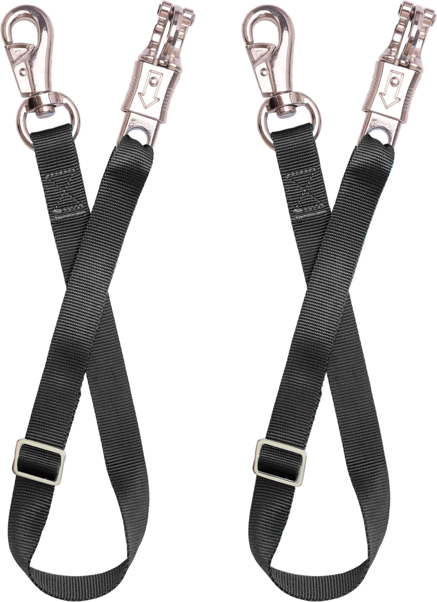 Adjustable Trailer Tie （2 Pack）-Horse Trailer Nylon Strap Tie，Adjusted from 25 to 37”