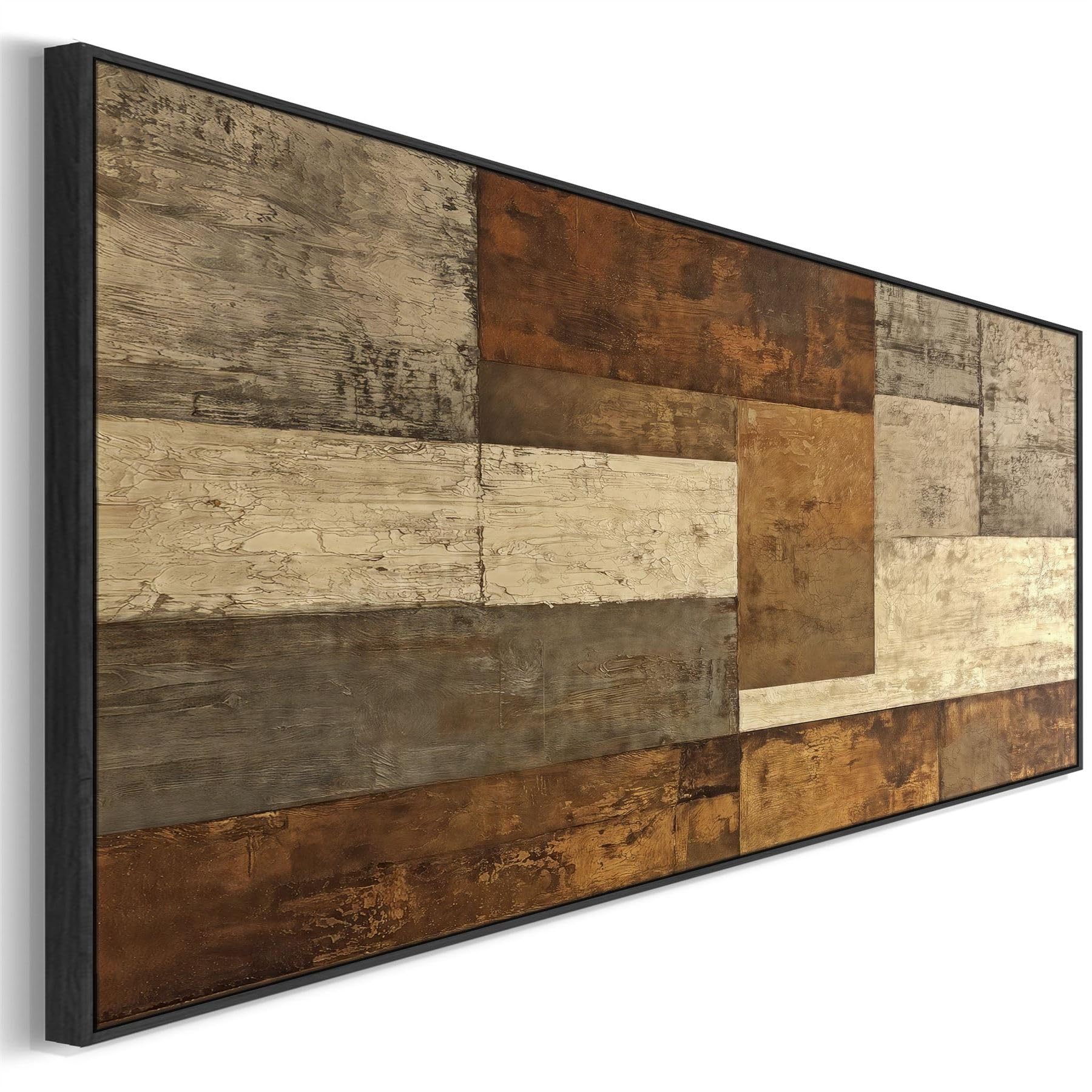 Wallfillers Brown Beige Wide Panoramic Artwork Print Canvas Horizontal Earth (143 X 52Cm)