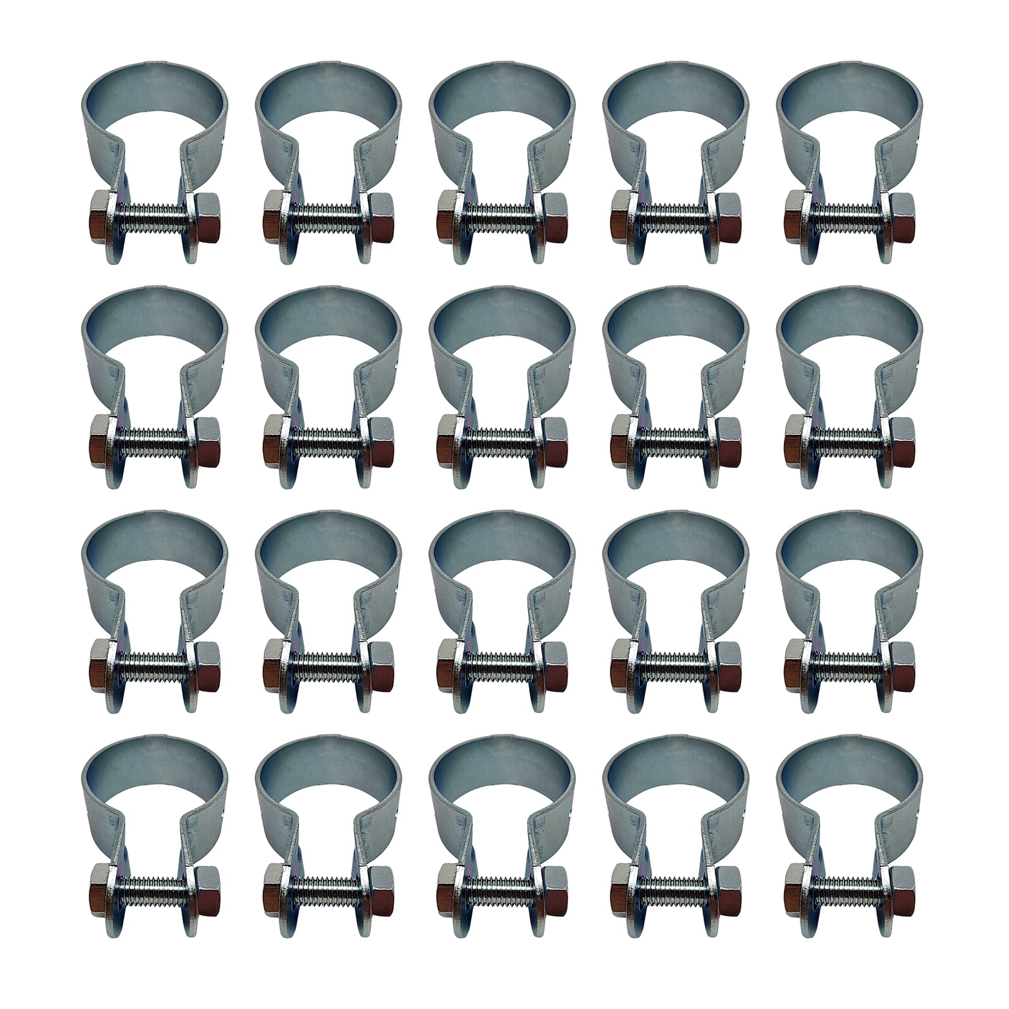 DOJA INDUSTRIAL | Abrazadera Puntal Valla | 48 mm | PACK 20 | Abrazaderas Postes para Vallas Metalicas | Acero Cincado | Bridas Metalicas | Abrazadera Metalica Ajustable | Abrazaderas Valla Rigida