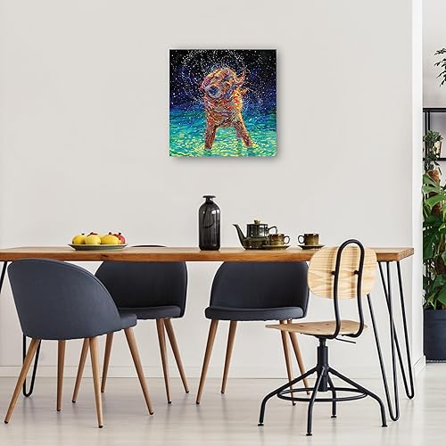 Miniatura 3 de Fine Art Canvas Lienzo decorativo de pared con diseño de luz de luna por la artista Iris Scott para sala de estar, dormitorio, baño, cocina,