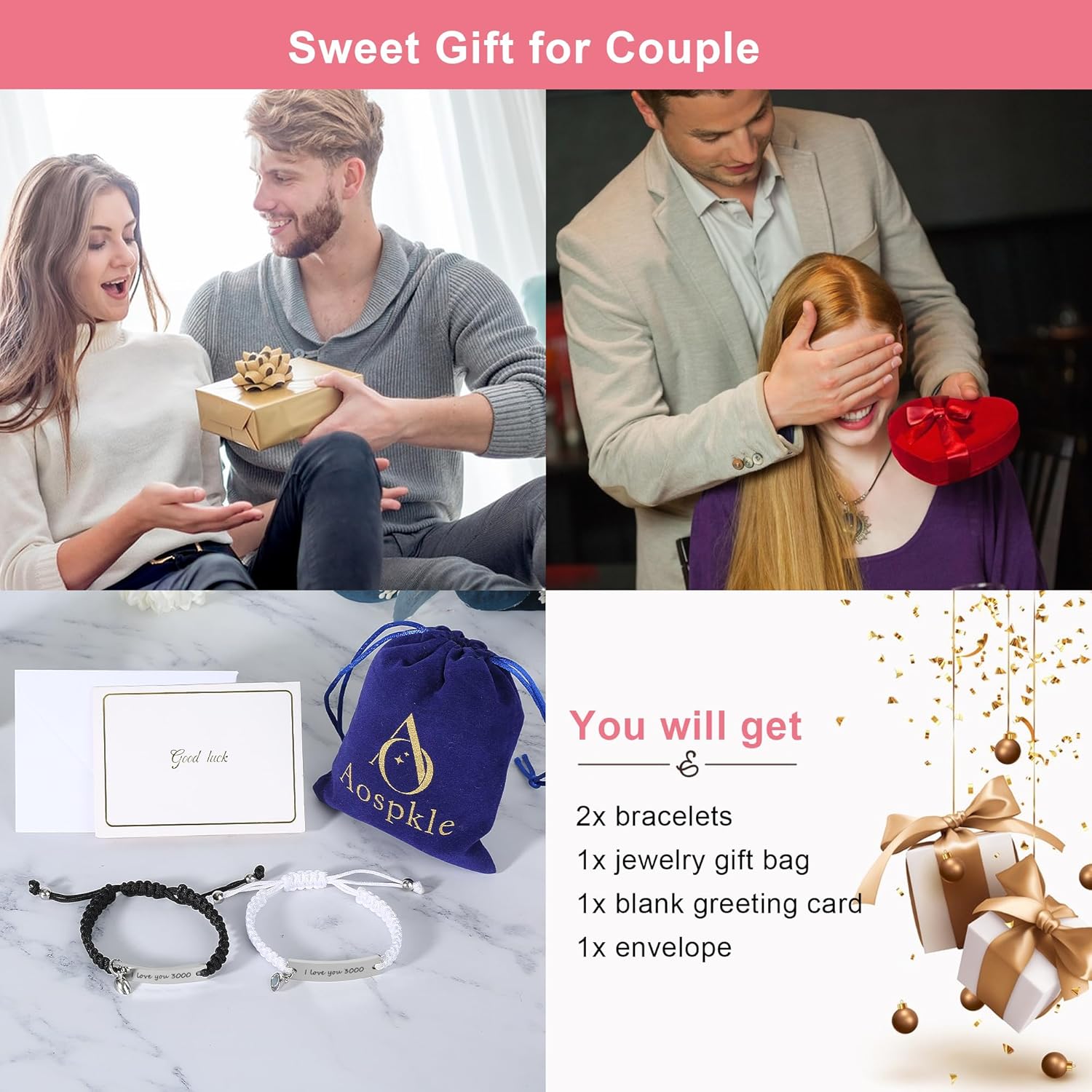 Couple Matching Bracelets, Bf And Gf Bracelets, Best Friend Friendship Relationship Bracelet,Stretch Adjustable Bracelets Jewelry for Him and Her - Image 3