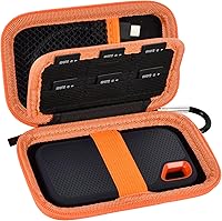 Vista 11 de Funda compatible con SanDisk 1TB 2TB 4TB 500GB 8TB para SanDisk Extreme PRO SSD portátil disco duro externo, soporte organizador de almacenamiento