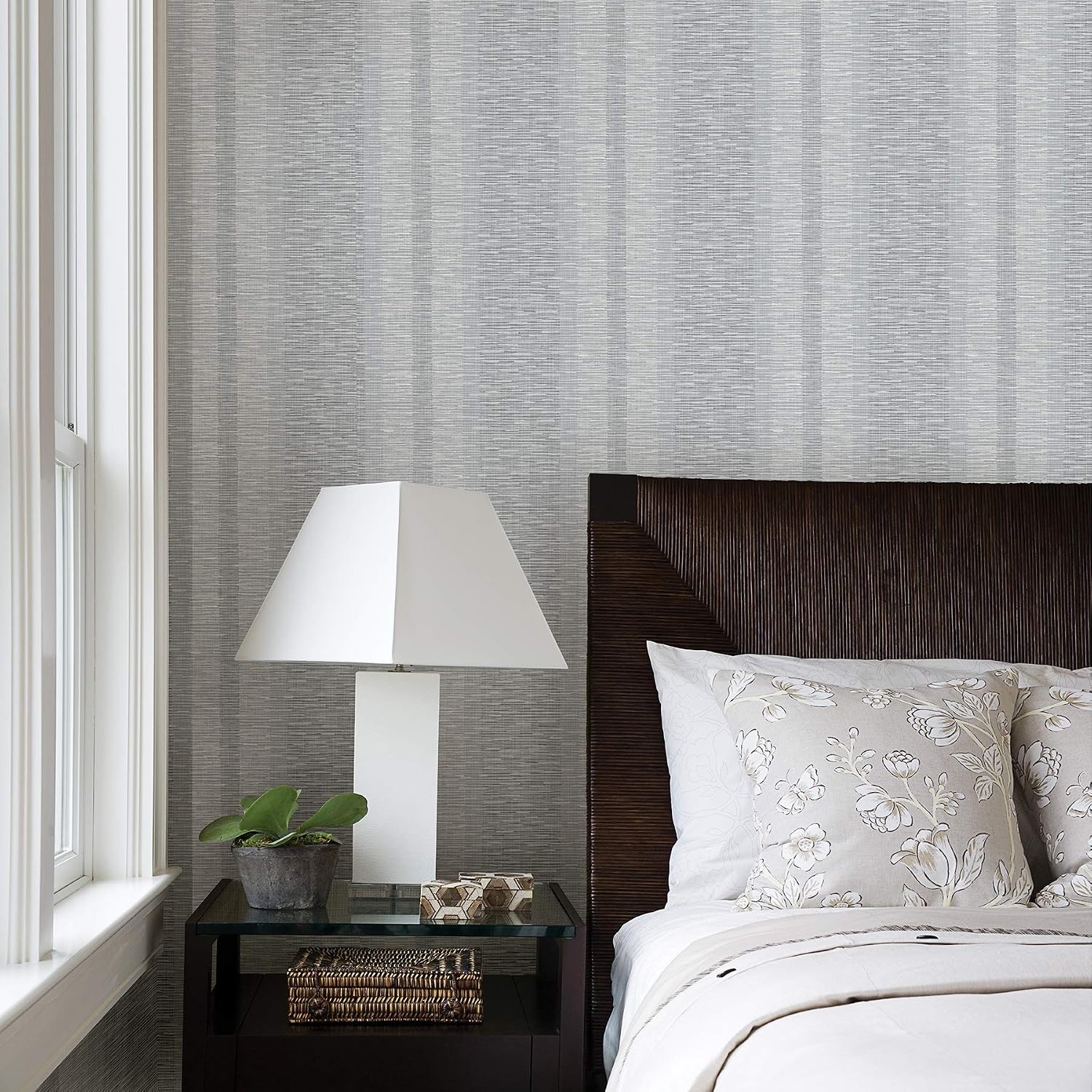 A-Street Prints Pezula Slate Texture Stripe Wallpaper