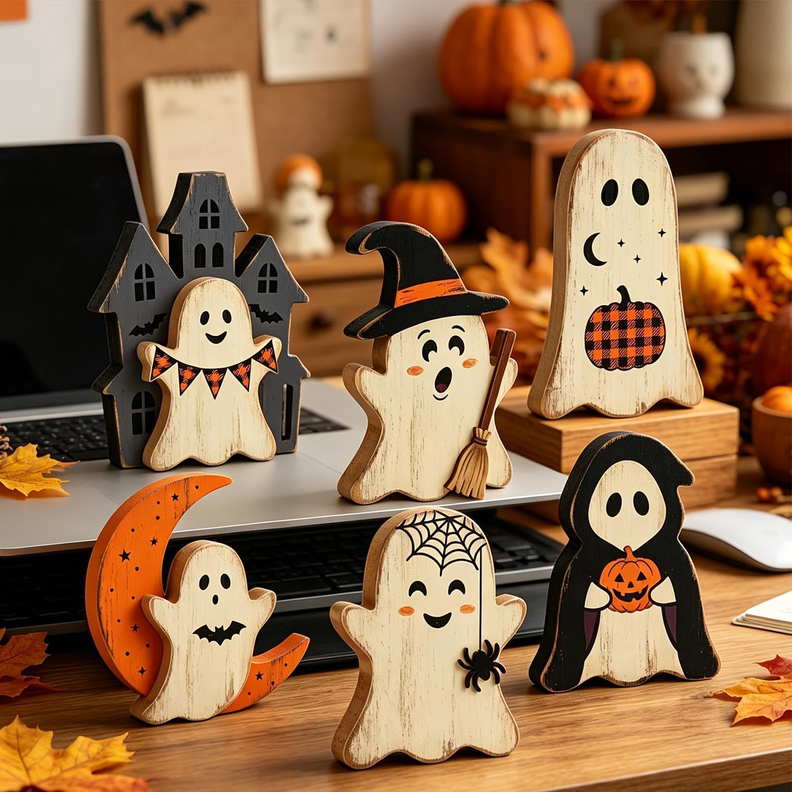Decorazioni Di Halloween Fantasma Carina Decorazione Per Interni In Legno