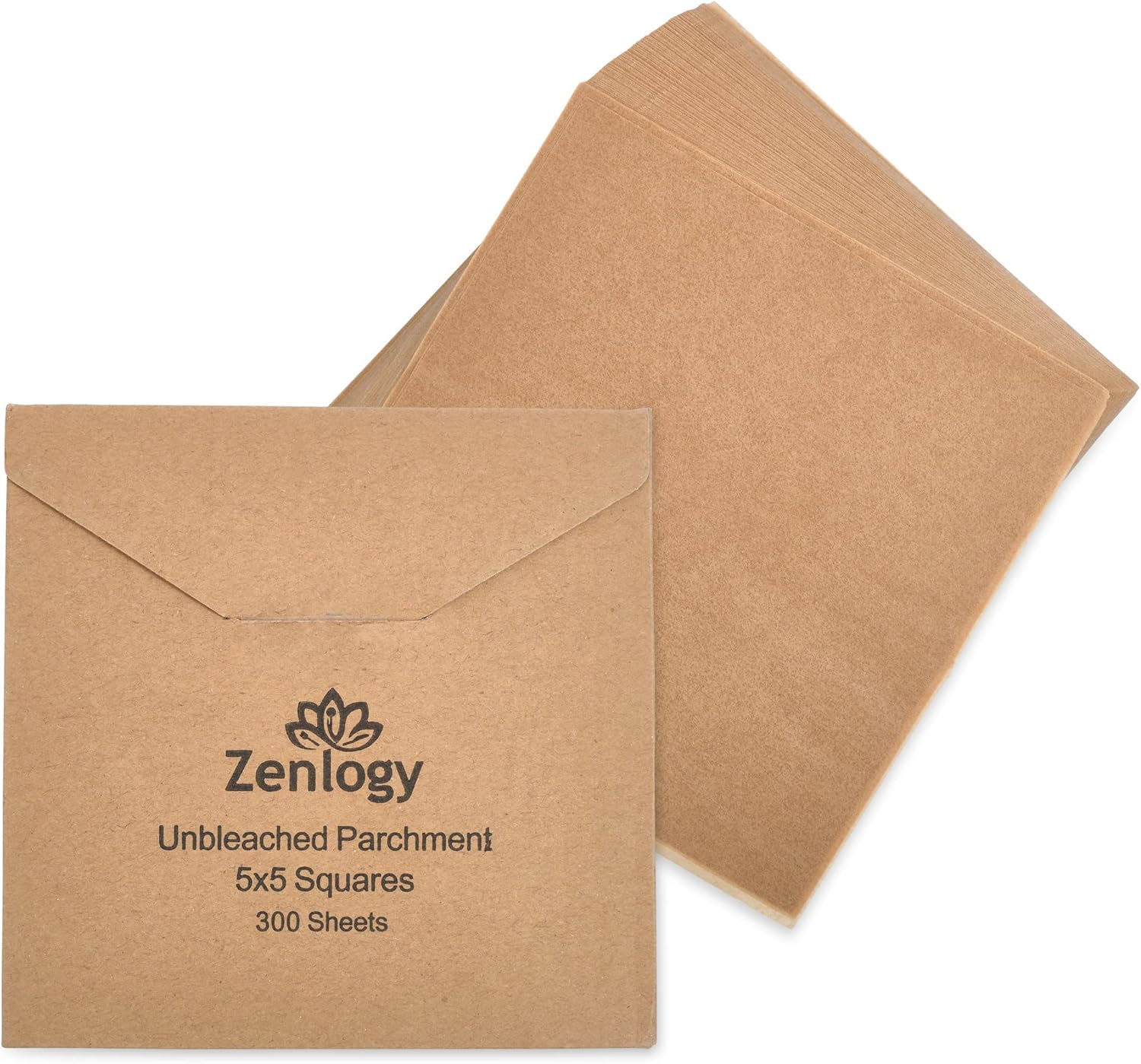 5x5 Small Parchment Squares (300 sheets) - Unbleached, Non-stick, Pre-cut Parchment Paper- Ideal for Candy Wrappers, Liner Paper, Freezing and Storing, Separating, and Diamond Painting (5x5 - 300 sheets) Thumbnail