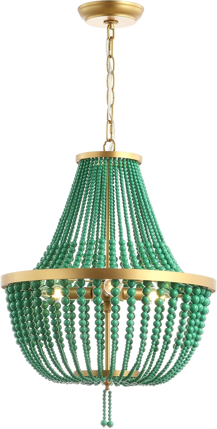 Disney Lighting by Safavieh 3-Light Adjustable Gold and Green Prince Pendant Chandelier (LED Bulbs Included)