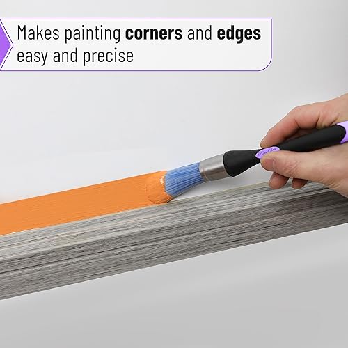 Miniatura 44 de Bates - Brocha de pintura para recortar, 0.75 pulgadas, mango ergonómico antideslizante, cerdas sintéticas, pinceles de corte para pintar, negro