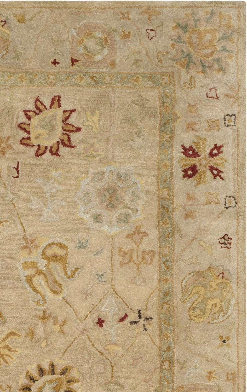 SAFAVIEH Antiquity Collection Accent Rug - 2' x 3', Taupe & Beige, Handmade Traditional Oriental Wool, Ideal for High Traffic Areas in Entryway, Living Room, Bedroom (AT859B)