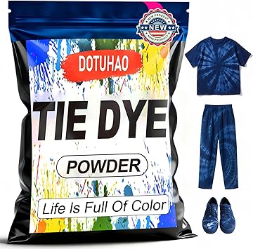 Tie Dye Powder, Dark Blue Tie Dye for Clothes, Fabric Dye, Permanent & Washfast Powder Tie Dyes, Creative Dyes for Clothes Dark Blue,2 OZ