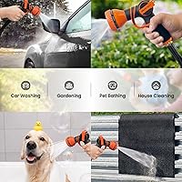 Vista 7 de Giraffe Tools Garden Hose 50FT Lightweight Lay Flat Water Hose Kink Free Flexible Hose with 9 Spray Function Nozzle, Black