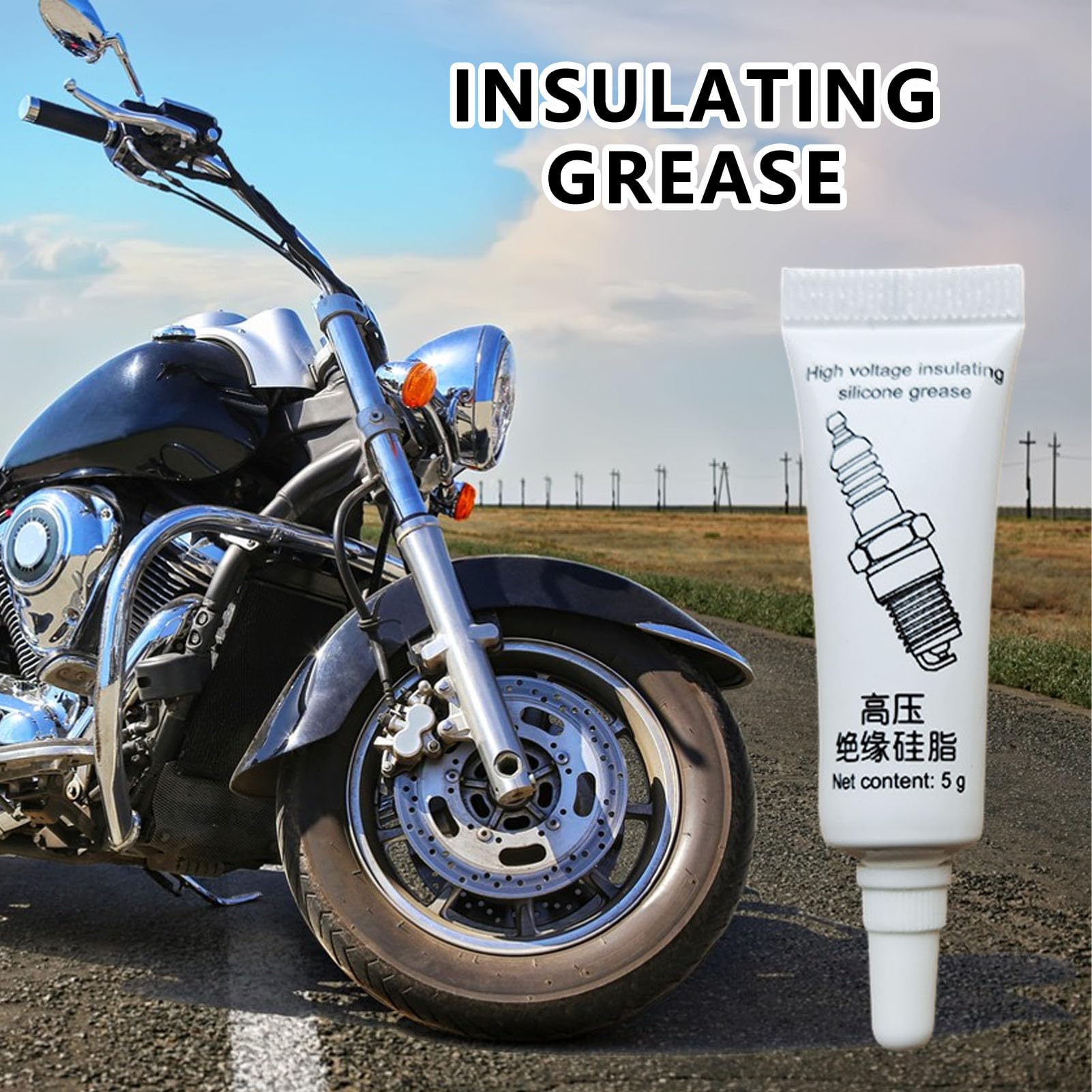 Silicone Dielectric Lubricant - Weatherproof Electrical contactt Grease | High Temperature Voltage Insulating Compound, Anti corrosionn Sealant for Automotive Spark Plug and Ignition Systems