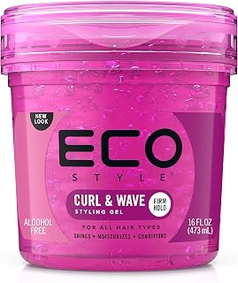 Eco Style Curl and Wave Hair Gel - Alcohol-Free, Flake-Free Hold for Waves, Edges & Tapered Sides - Moisturizing, Anti-Itch 8oz