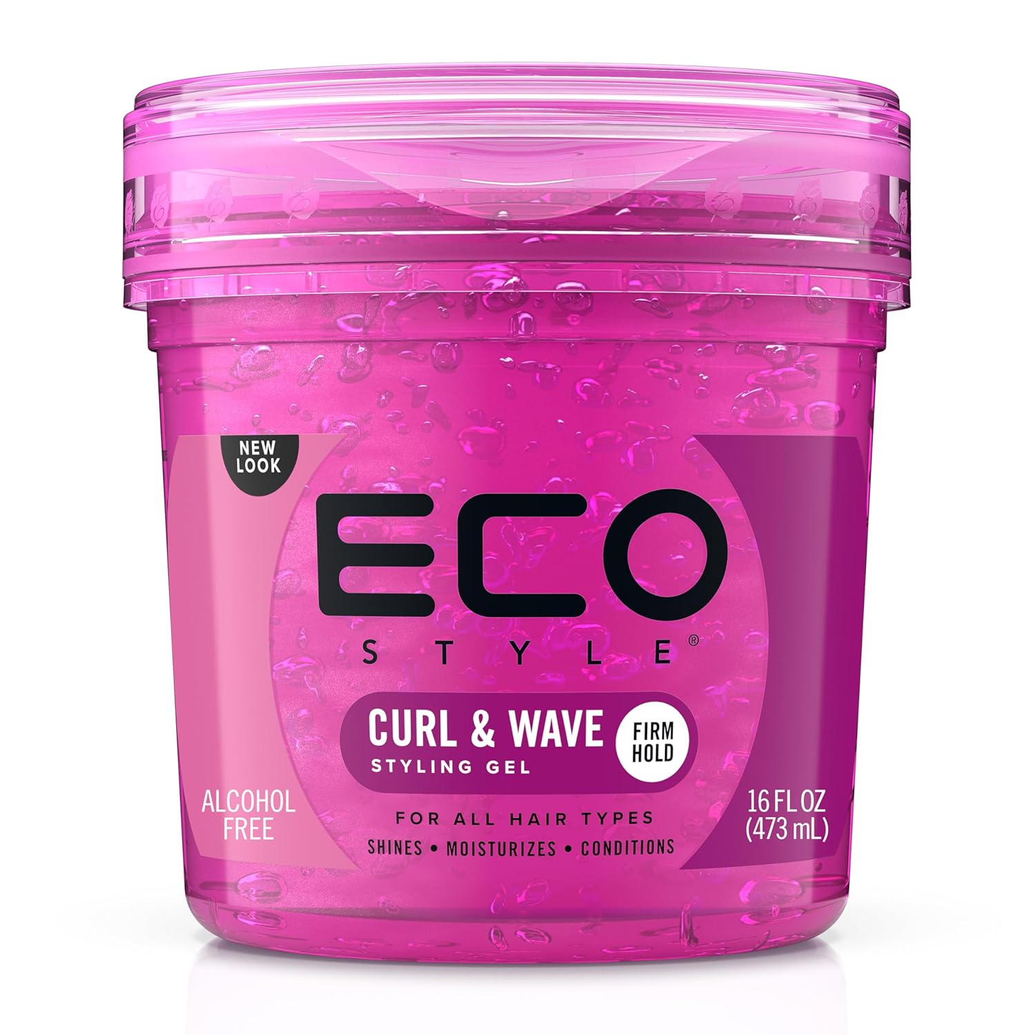 Eco Style Curl and Wave Hair Gel - Alcohol-Free, Flake-Free Hold for Waves, Edges & Tapered Sides - Moisturizing, Anti-Itch 8oz