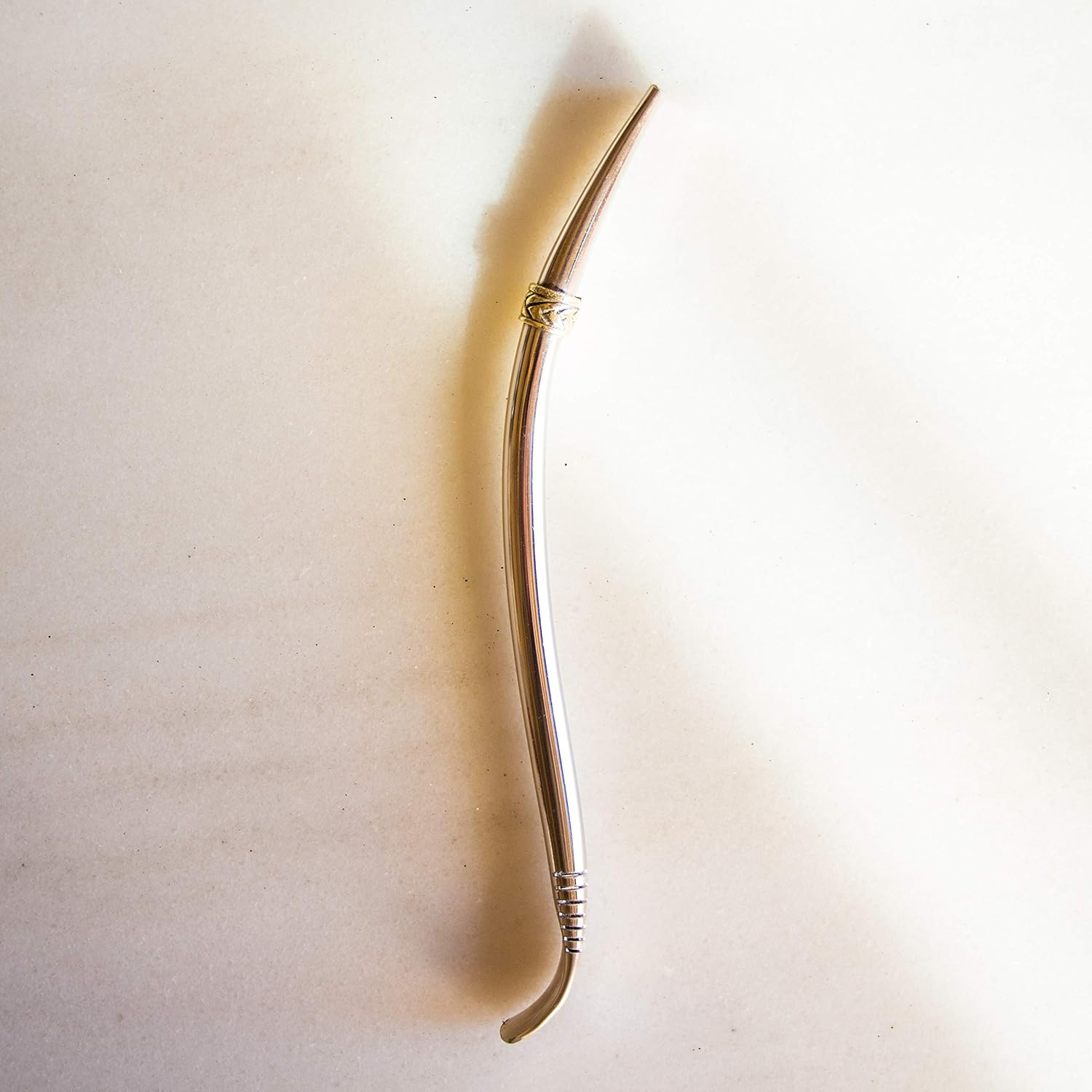 Circle of Drink - Serrano Handmade Alpaca Silver Yerba Mate Bombilla (Straw) - Loose Leaf Tea Straw Filter - 6.49 in (16.5 cm) - with Microfiber Cleaning Cloth & Carry Case