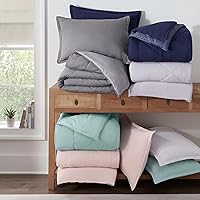 Vista 5 de Serta Juego de edredón reversible de 3 piezas con fundas de almohada para todas las estaciones, King, éter