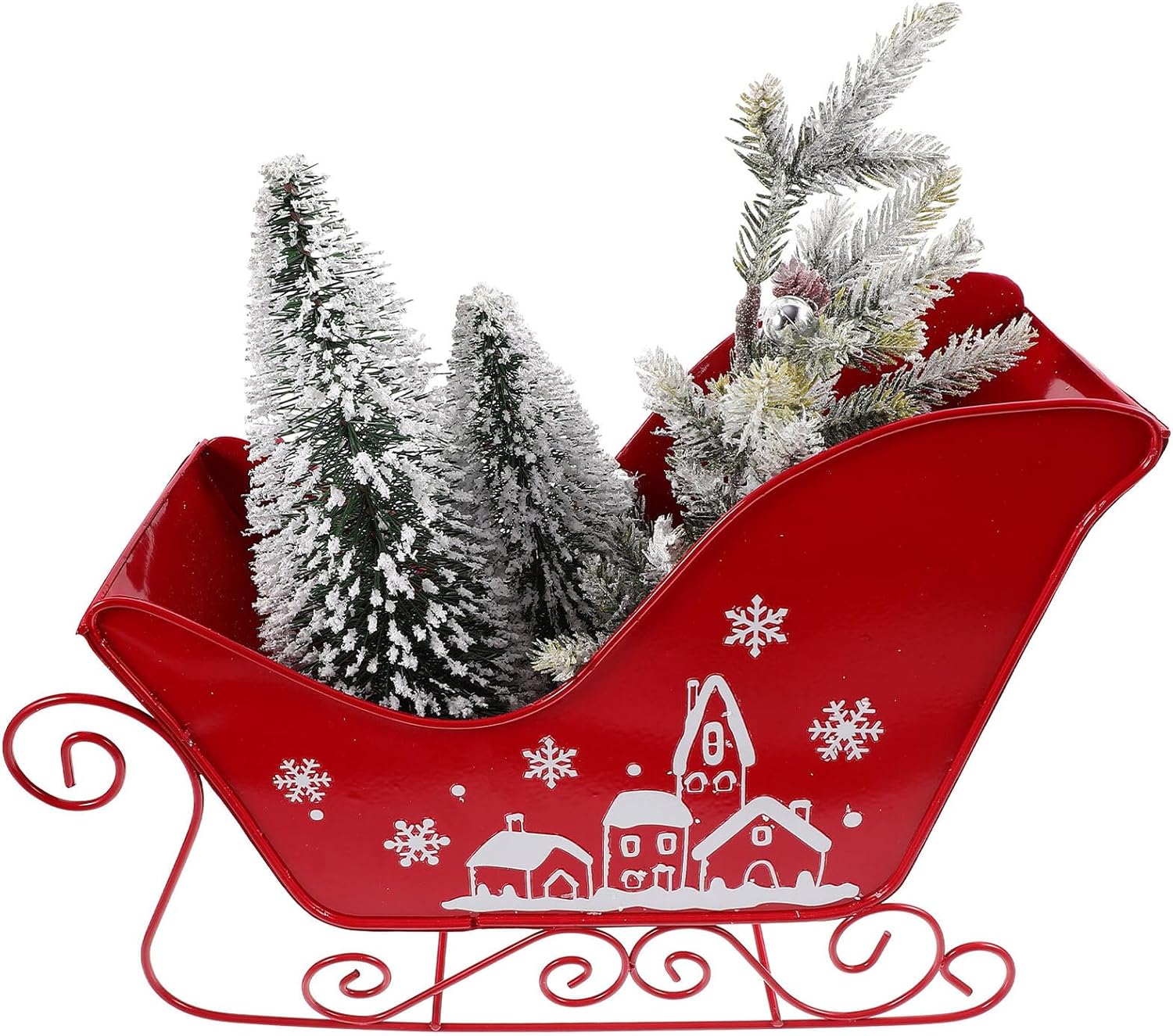 Christmas Sleigh Decoration Medium Tabletop Ornament Christmas Tree Sleigh Home Holiday Decor Festive Xmas Photo Prop