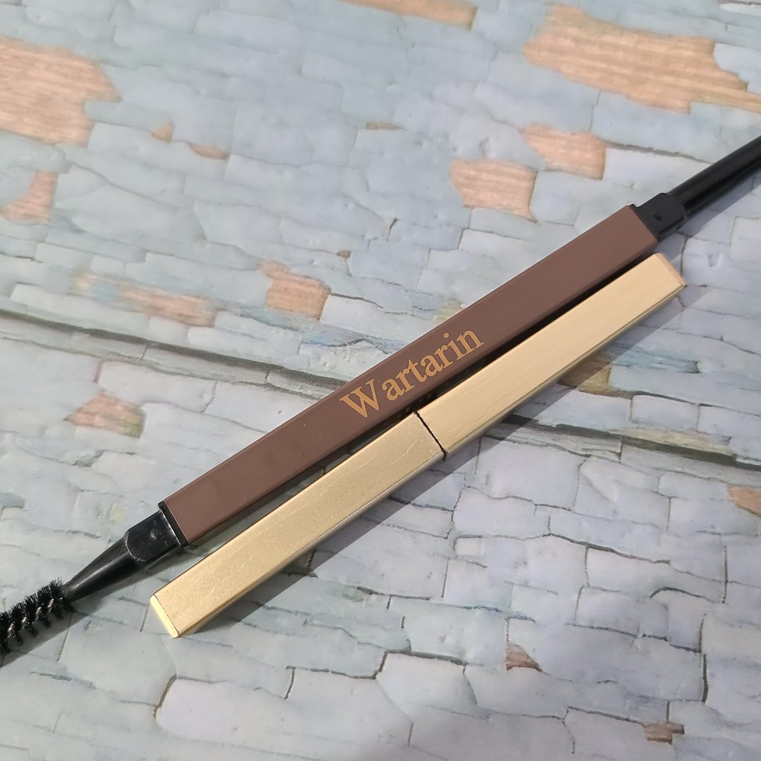Wartarin Cosmetic pencils Waterproof & Long-Lasting Brow Pencil with Spoolie Brush, Natural Defined Brows for Daily Makeup