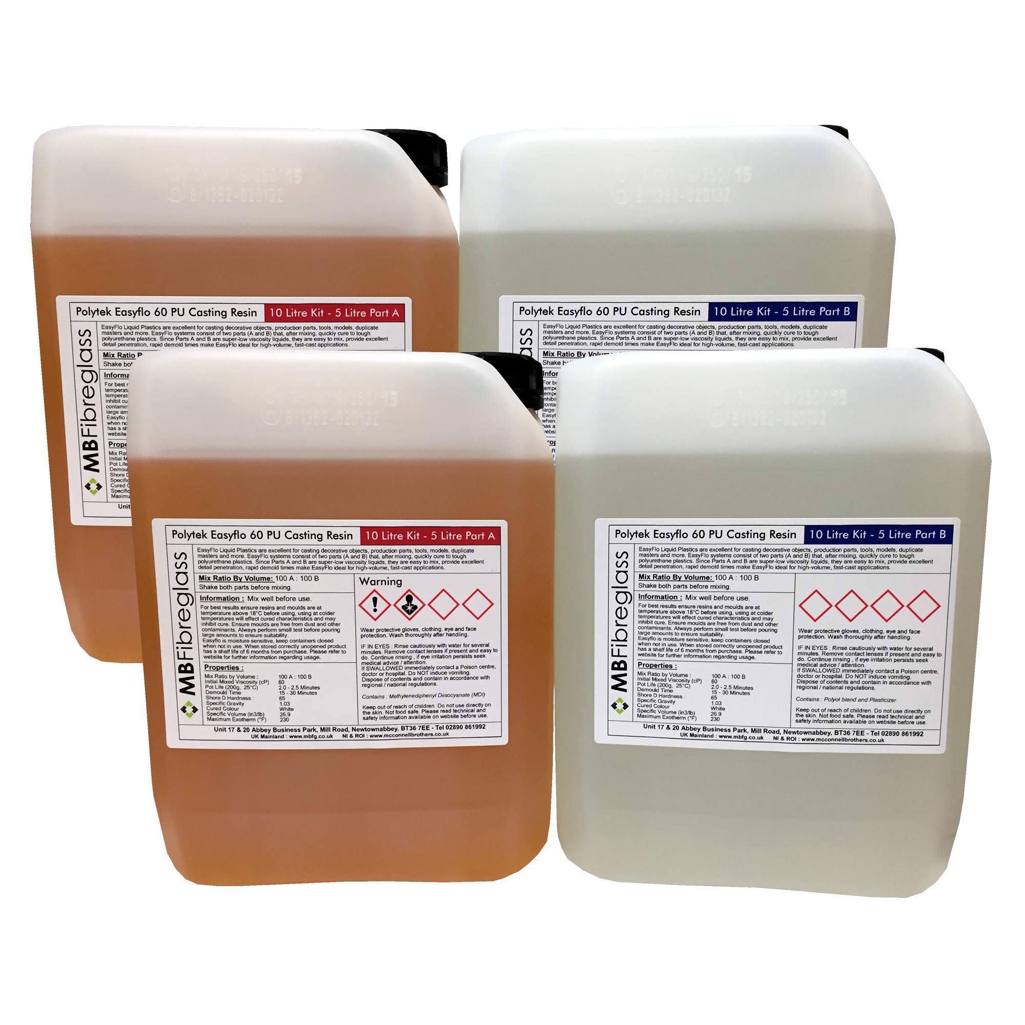 EasyFlo 60 - 20 Litre Fast Cast Polyurethane Liquid Plastic Kit