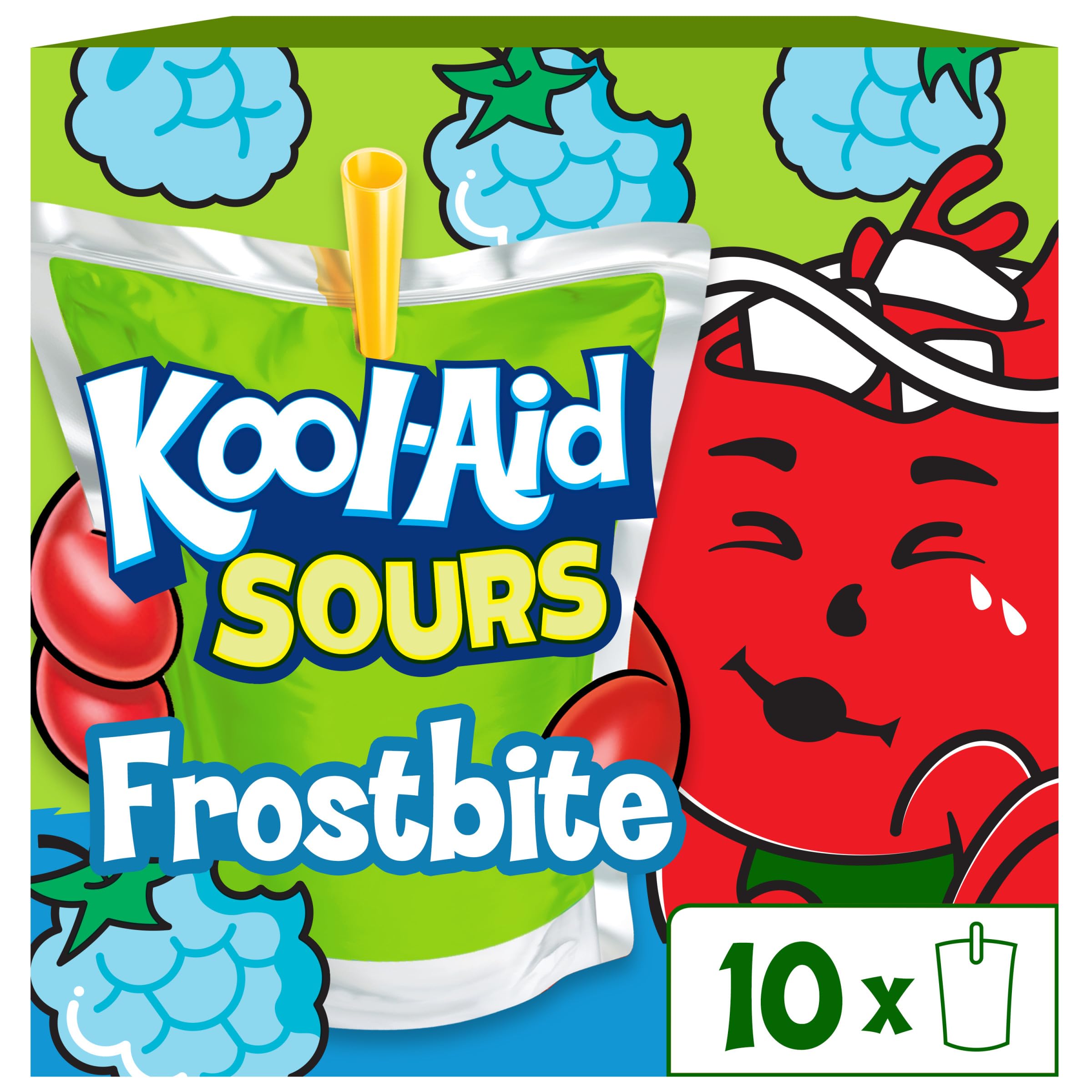 Kool-Aid Sours Frostbite Artificially Flavored Drink, 10 ct Box, 6 oz Pouches