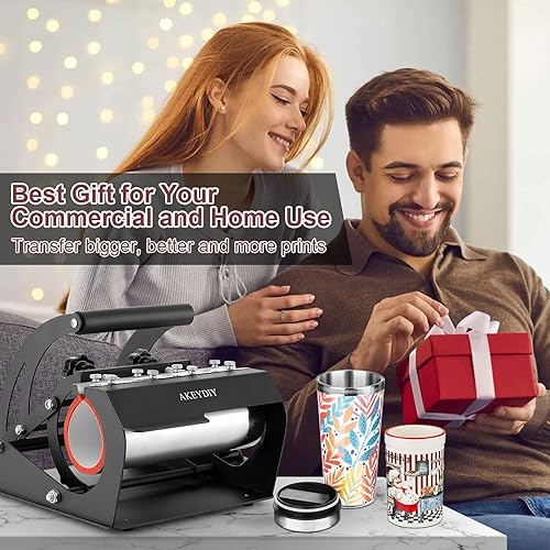 Miniatura 8 de WHUBEFY Prensa de calor para vasos, máquina de calor para sublimación, máquina de prensa de vasos de 20 y 30 onzas, vasos rectos delgados,