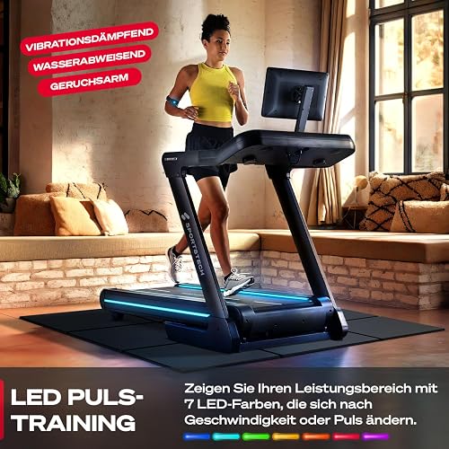 Sportstech Tapis de Course Professionnel pour Maison, 20 km/h, APP | Grande Surface de Course, Inclinaison 16%, jusqu'à 150 kg | LED & 360° Tabletholder | avec 1 an d'App STL Incluse - 4