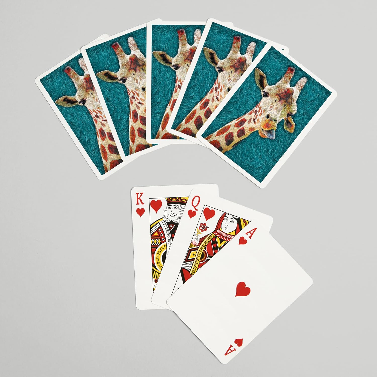 Lantern Press Giraffe with Tongue Out, Van Gogh Style, 52 Playing Cards for Adults, Poker Size Card Deck