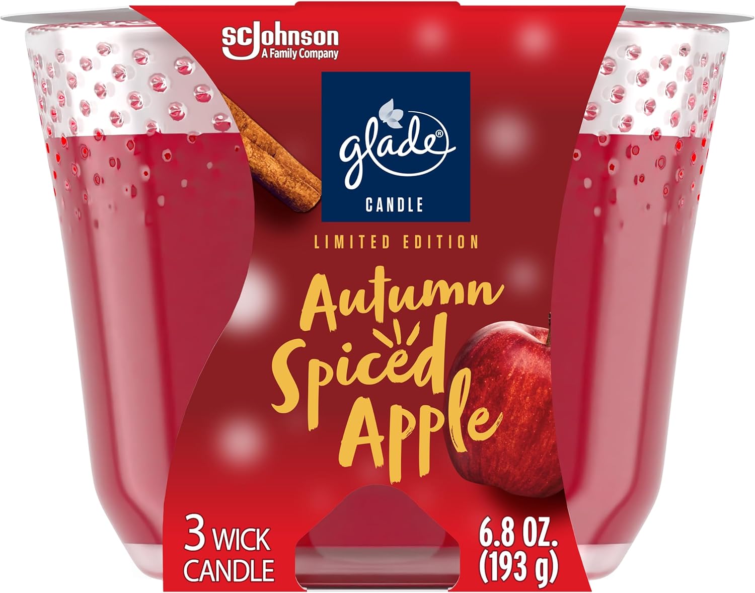 Glade Candle Autumn Spiced Apple, Fragrance Candle Infused