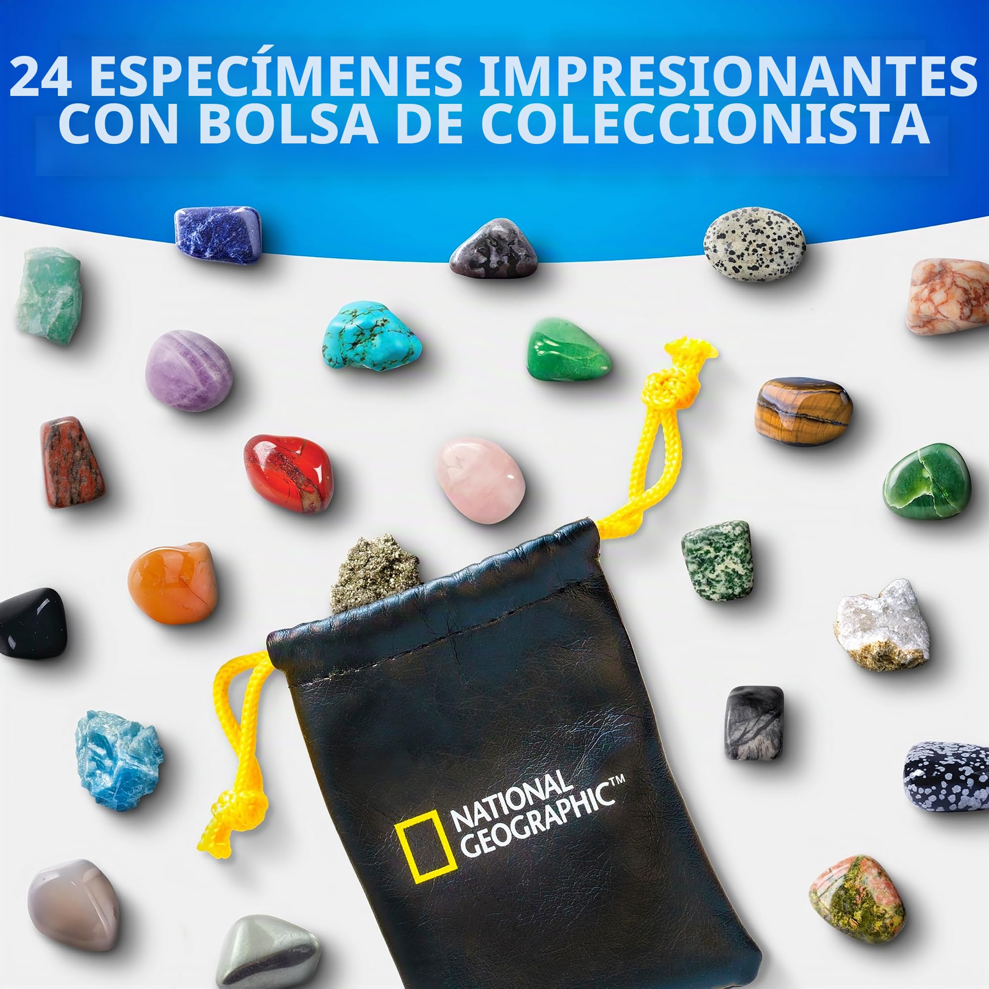 NATIONAL GEOGRAPHIC 2024 Calendario de Adviento de Gemas - Calendario para Niños con 24 Gemas para Abrir Cada Día, Cuenta Atrás de Navidad con Mini Kit de Excavación de Gemas (Solo Idioma Ingles)