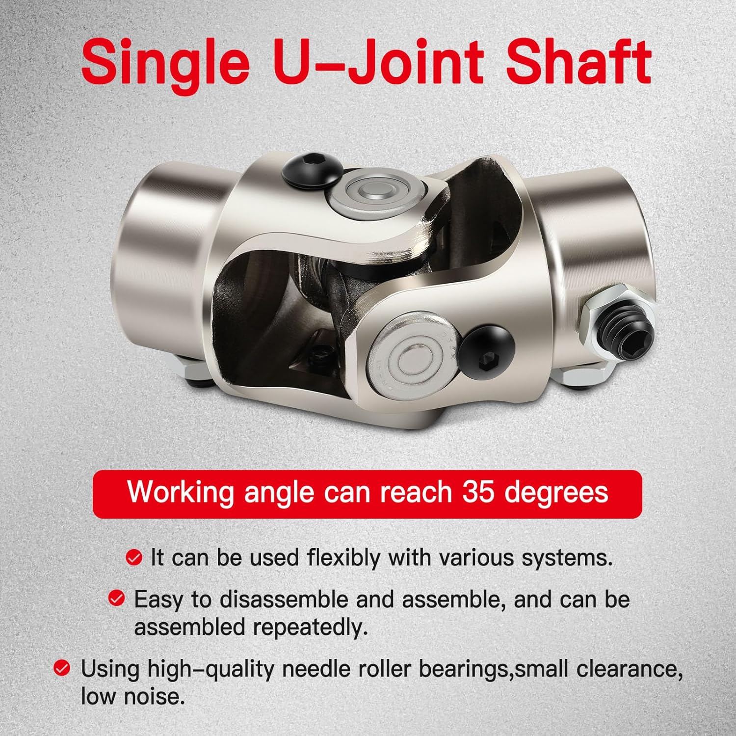 CCIYU Chrome Steering joints F-ord Triangle X 3/4 DD U-Joint Shaft 83mm