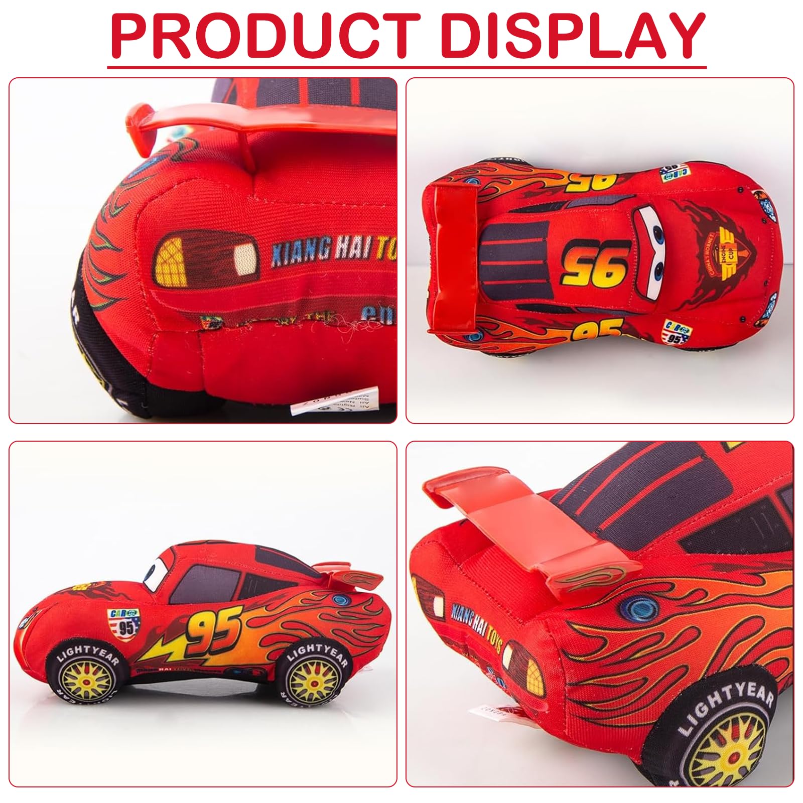 Coche de Juguete de Peluche Juguetes de Peluche Cars Lindo Muñeco de Peluche de Coche de Carreras de Dibujos Animados de 25 cm Ideal para Jugar a Coleccionar y Acurrucarse
