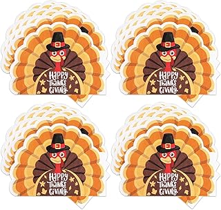HOWAF 60 PCS Thanksgiving Turkey Paper Napkins, Happy Thanksgiving Turkey Disposable Napkins for Fall Harvest Thankful Party Tableware Family Dinner, 6 x 5 inch Turkey Disposable Napkins