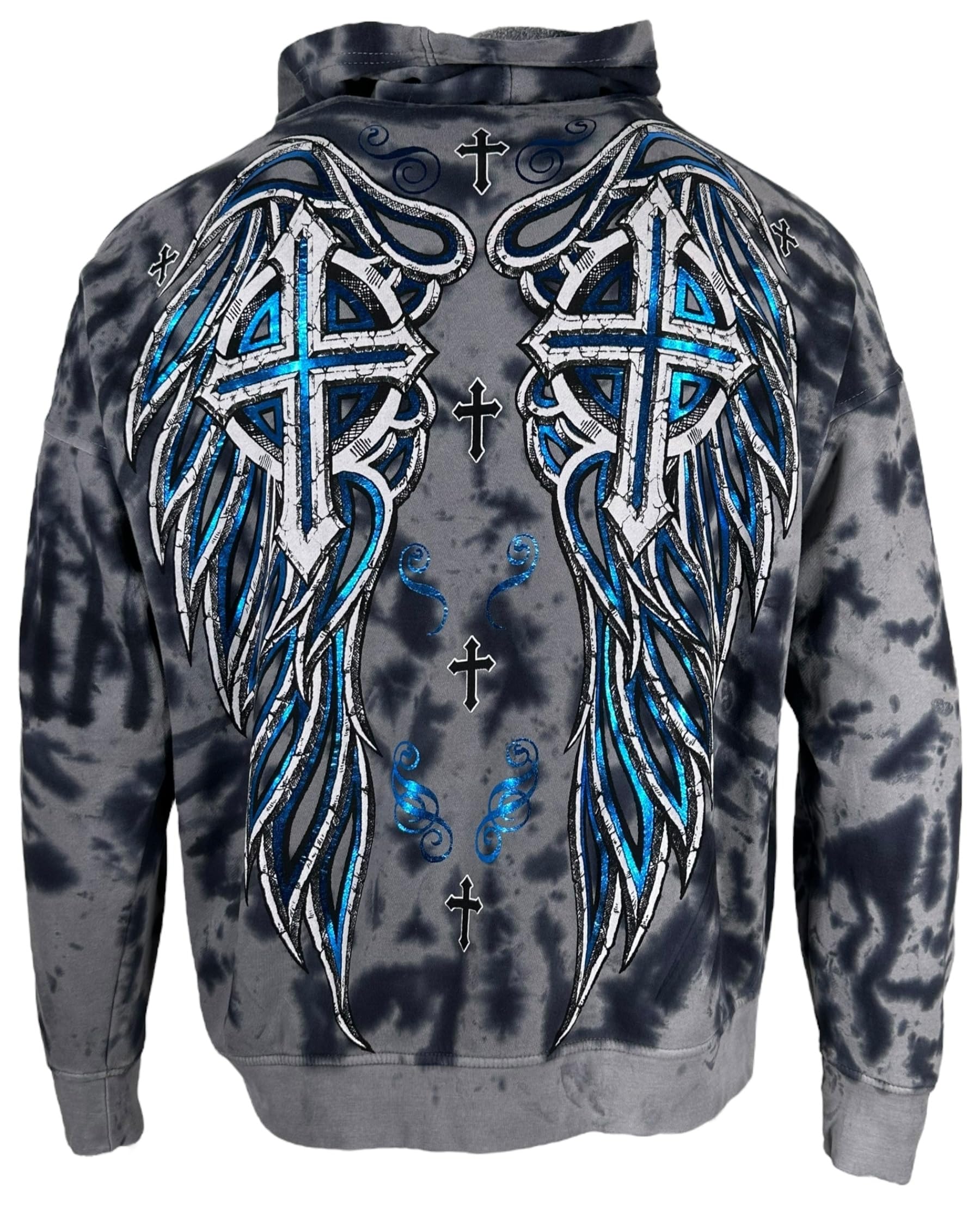 Xtreme Couture By Affliction Unisex Oversized Boxy Pullover Hoodie Judgement Night, Gray, XL