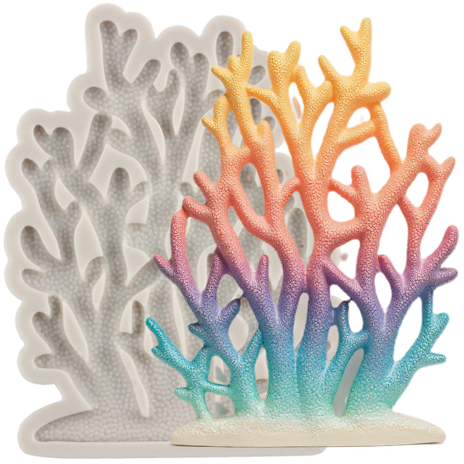 Coral Seaweed Silicone Molds Coral Fondant Mold For Cake Decorating Cupcake Topper Candy Chocolate Gum Paste Polymer Clay