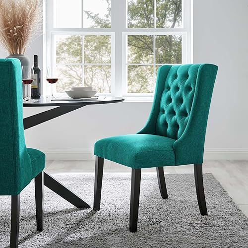 Miniatura 2 de Modway Baronet - Silla de comedor, con botones, color verde azulado