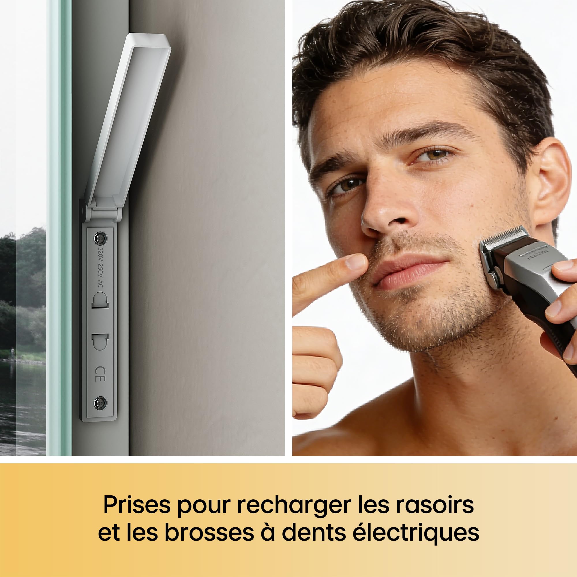 SIRHONA Miroir Salle de Bain Arquée 90x50cm, Dimmable, 3 Couleurs Légères, Anti-buée, Mémoire, IP44, Douille, Mirroir Lumineux Salle de Bain, Horizontal/Vertical