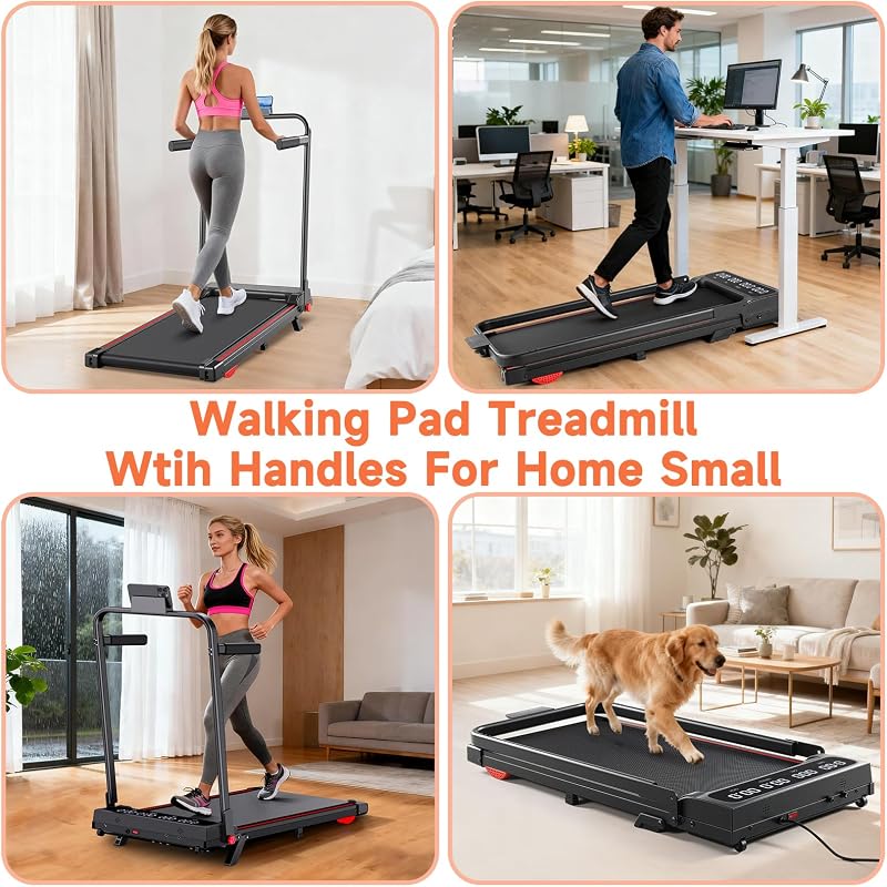 Walking Pad Treadmill for Home Small, 3-in-1 Walking Pad with Handle Bar, 9% Incline Under Desk Treadmill with 300lbs Capacity image 4