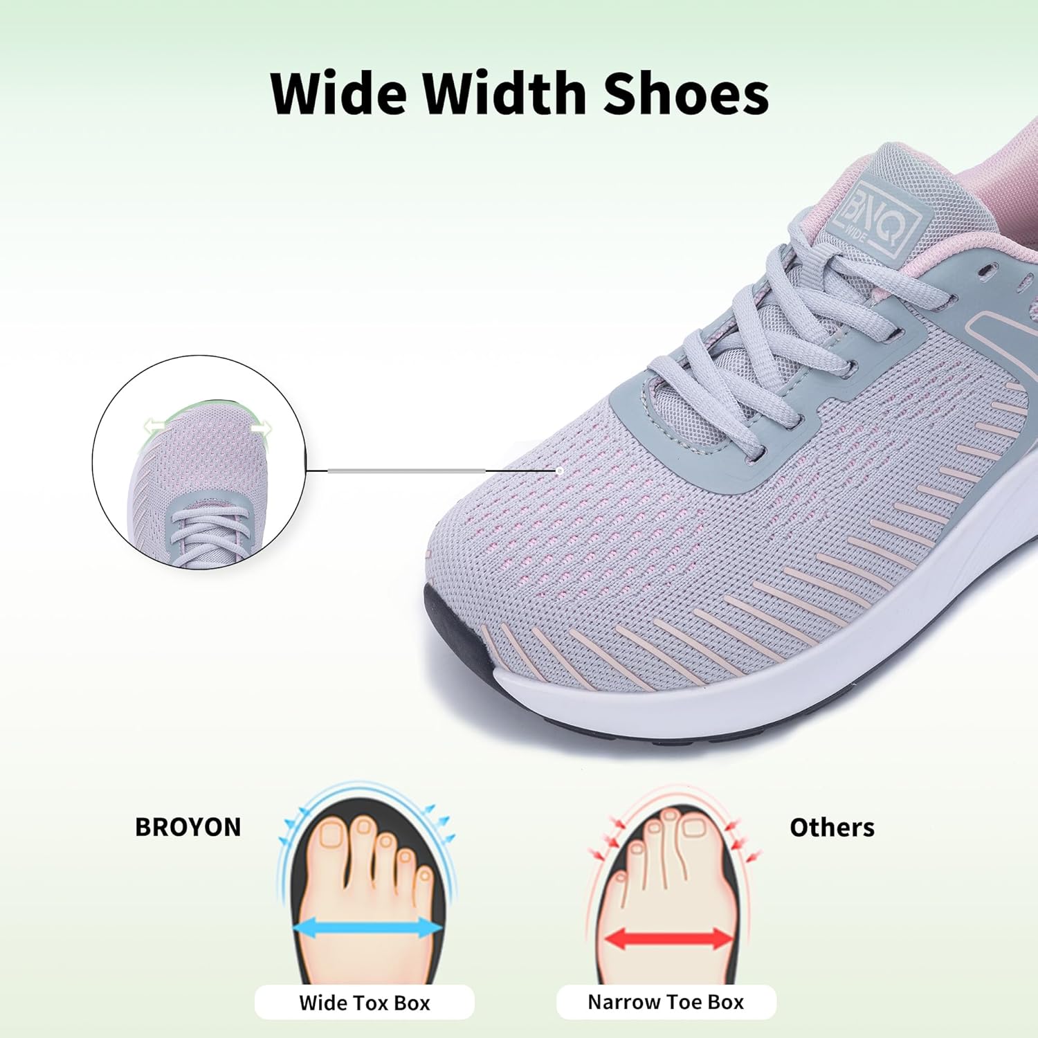 Women's Walking Shoes with Arch Support Wide Toe Box Plantar Fasciitis Orthotic Tennis Sneakers for Bunion Foot Pain Relief US 6-11 - Image 2