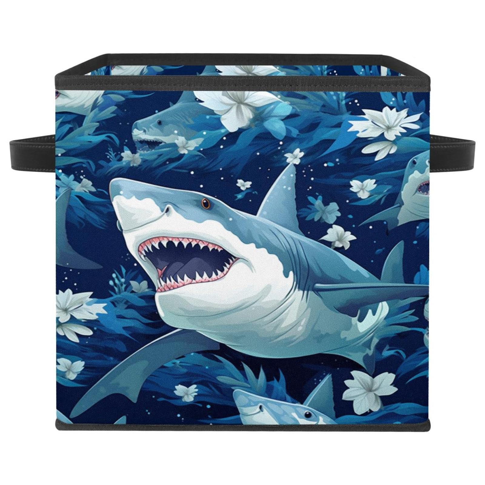 Boîte de rangement requin F grand cube pliant en tissu Oxford 28cm