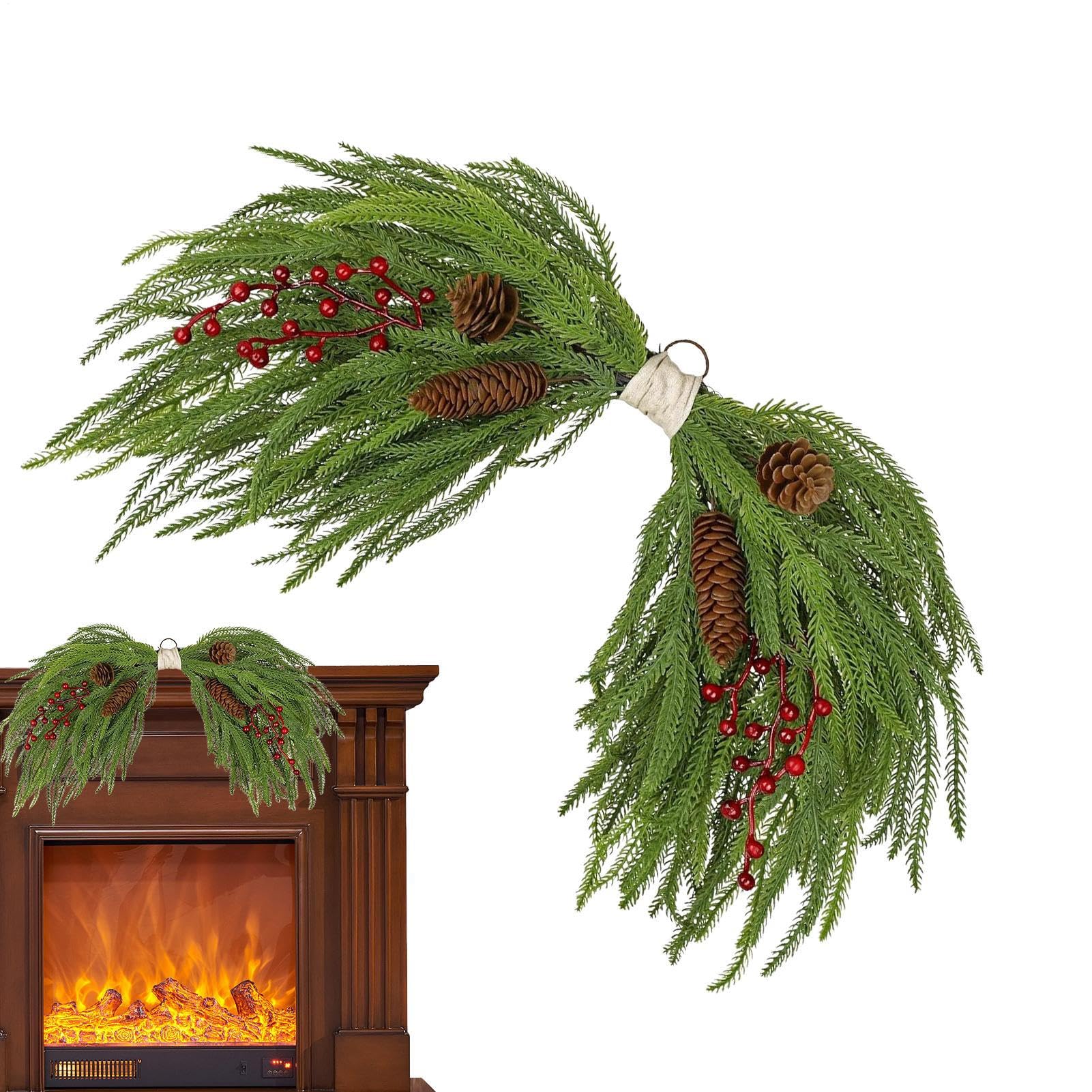 Couronne de Noël en baies artificielles pour une décoration de porte chic