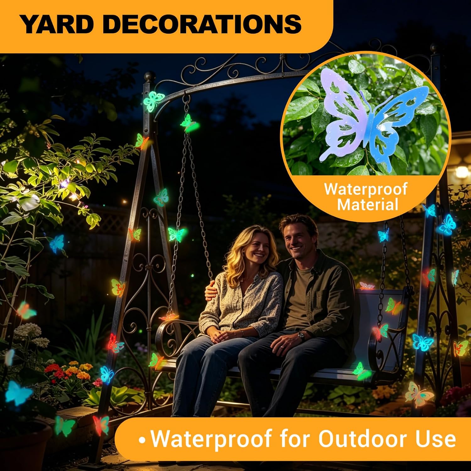 Glow in the Dark Holographic Butterfly Wall Decorations Luminous Color-Changing 3D Butterflies, Multi-Size & Multi-Color, Glowing Wall & Party Decor for Bedroom, Wedding, Garden, Event