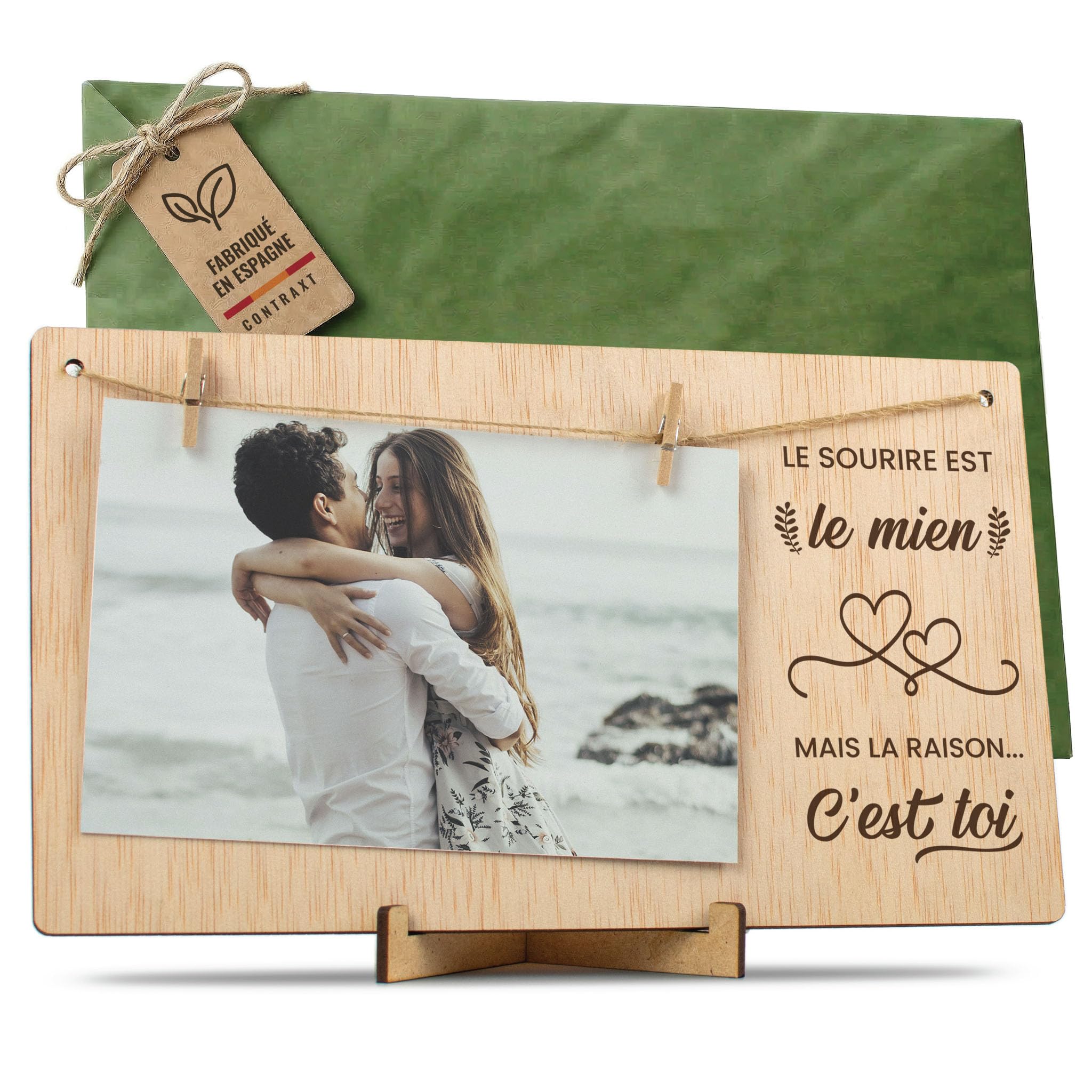 CONTRAXT Marco de Fotos Mama Dia de la Madre. Colgar fotos con pinzas madera natural ideas regalos detalles para mama postal madre primeriza wonderful original (Madre ES) — view 93