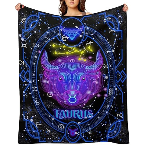 Taurus Blanket Taurus Constellation Blanket Lightweight Zodiac Gifts for Womens Men...