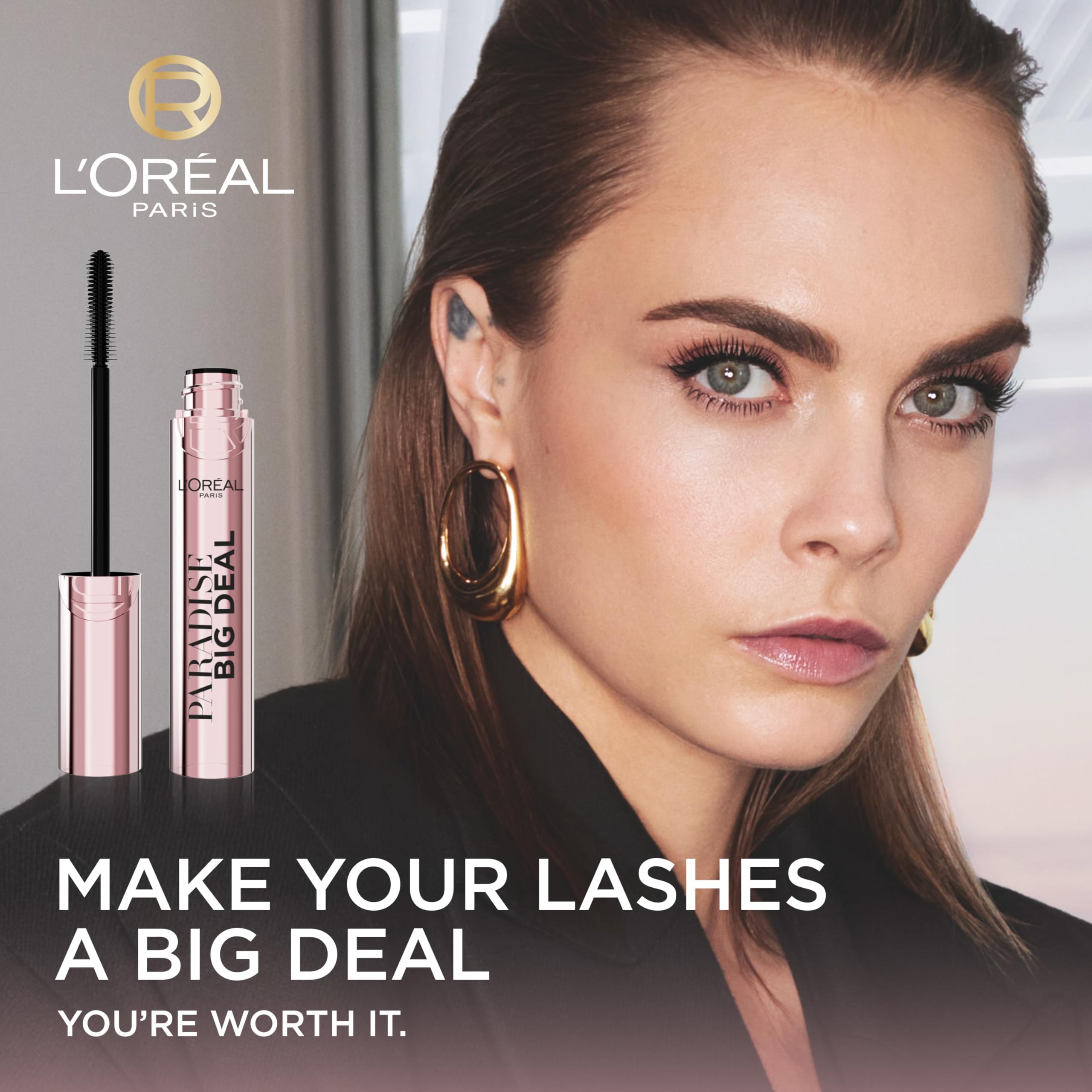 L'Oréal Paris Paradise Big Deal Mascara Washable, czarny tusz do rzęs zapewnia niekończące się długie rzęsy i równomierną objętość, bez grudek, sklejania i wycierania, do wrażliwych oczu, 9,9 ml